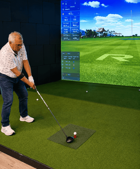 Simulator bay setup at Westfield Country Club